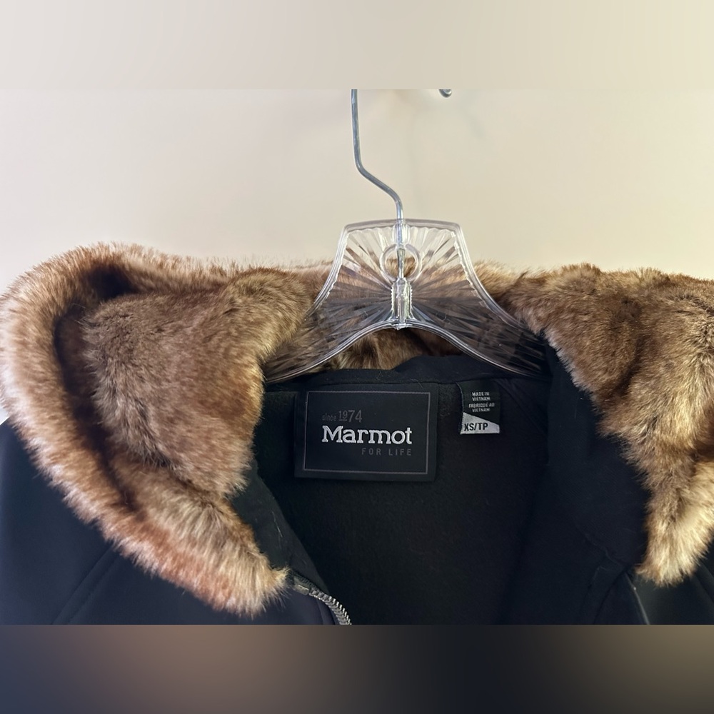 Marmot Furlong Soft Shell Faux Fur Hooded Jacket in Black - Picture 5 of 8